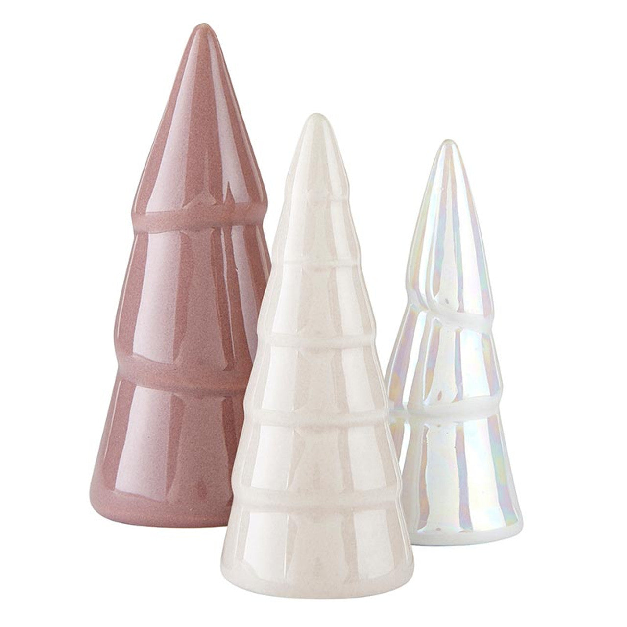 Holiday Ceramic Tree Set - Blush - Set of 3