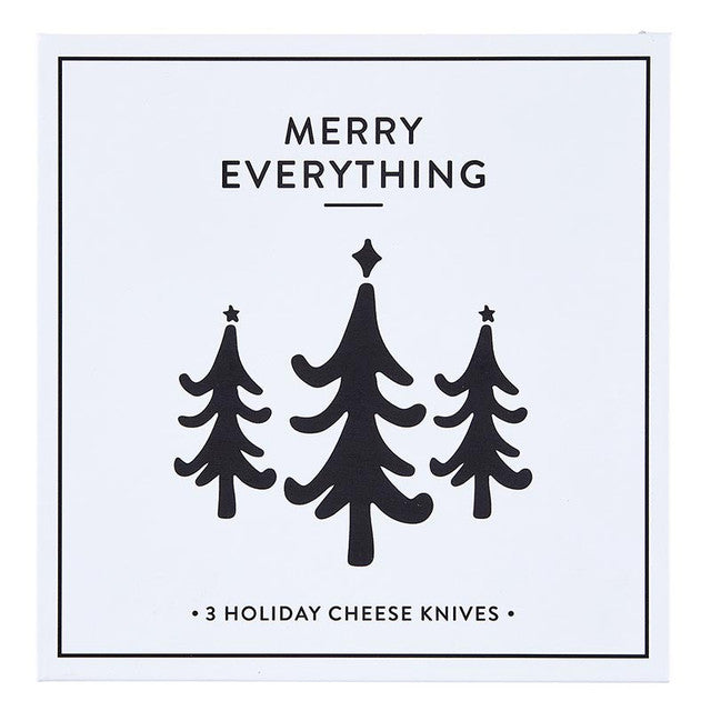 Merry Everything Set of 3 Holiday Cheese Knives