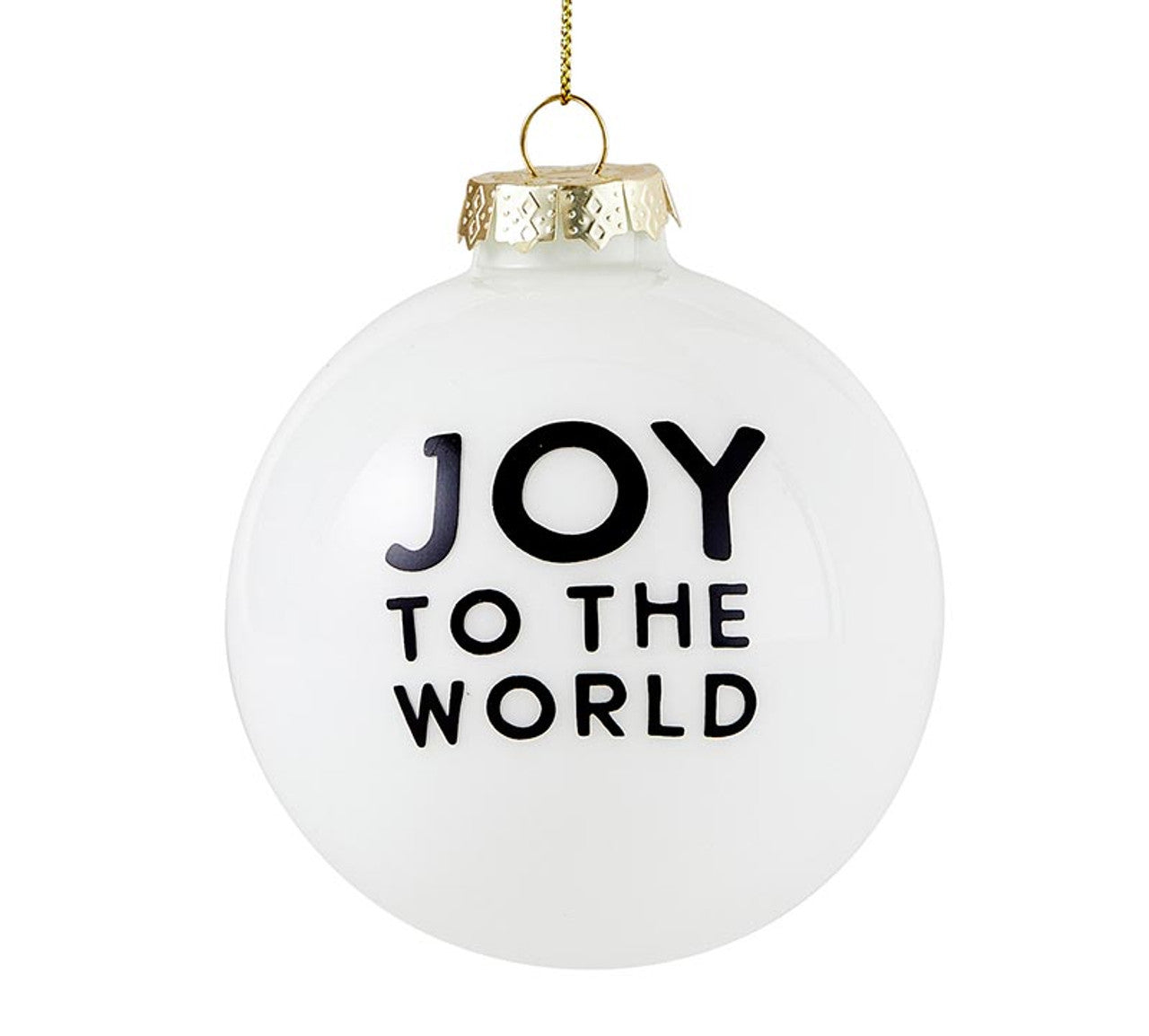 Glass Ornament Set - Joy to the World + Houses - Set of 2