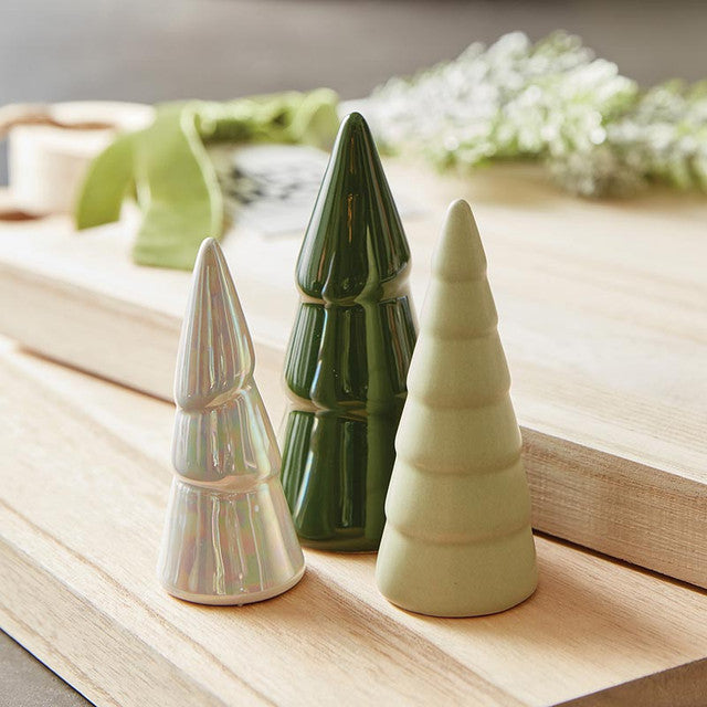 Holiday Ceramic Tree Set - Green - Set of 3