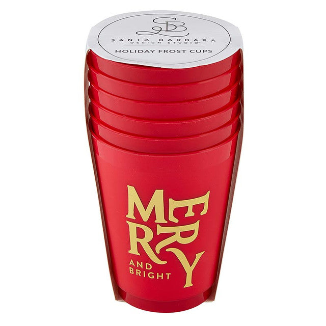 Merry and Bright Holiday Frost Cup - Set of 6