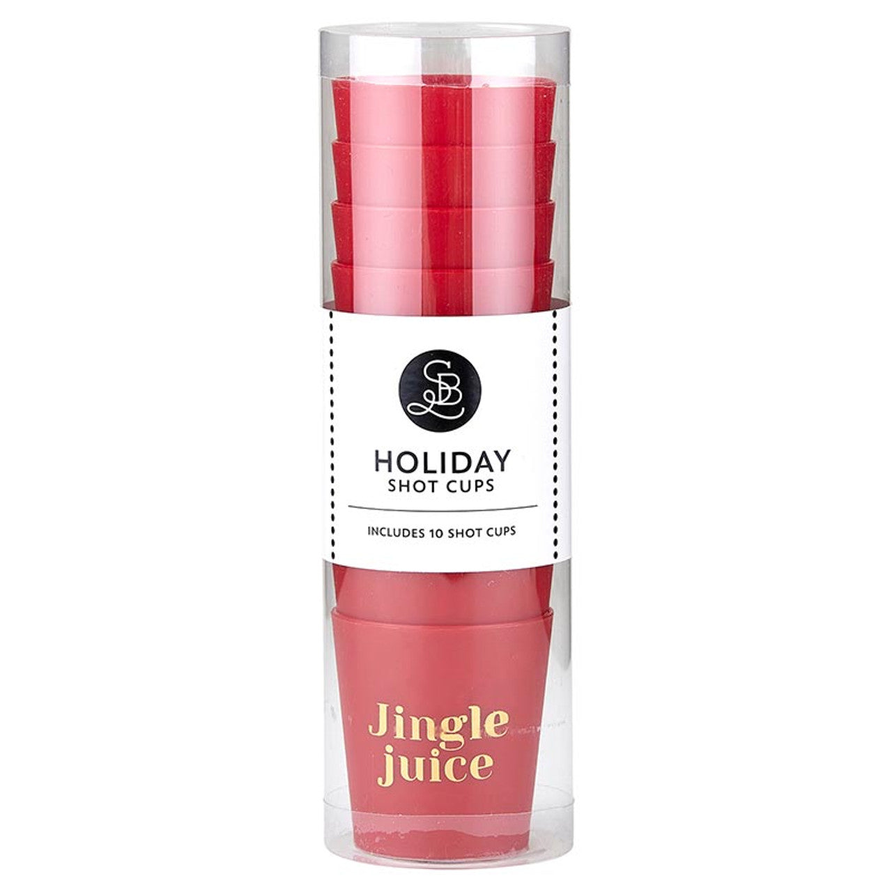 Red Jingle Juice Shot Cups - Set of 10