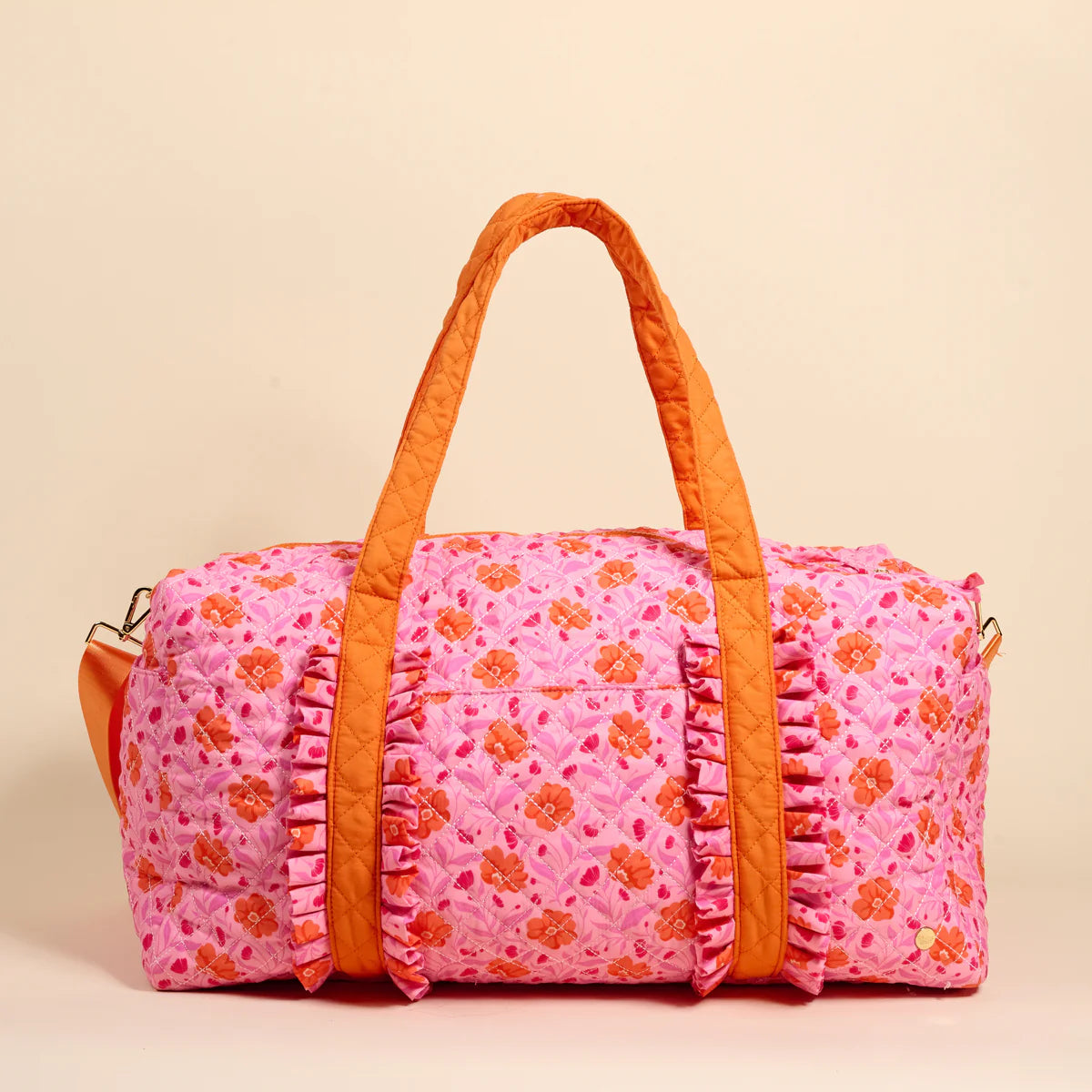 Poppin' Petals Hot Pink On-the-Go Quilted Weekender Bag
