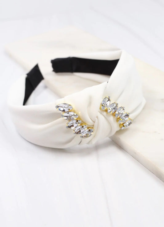 White Gemstone Headband