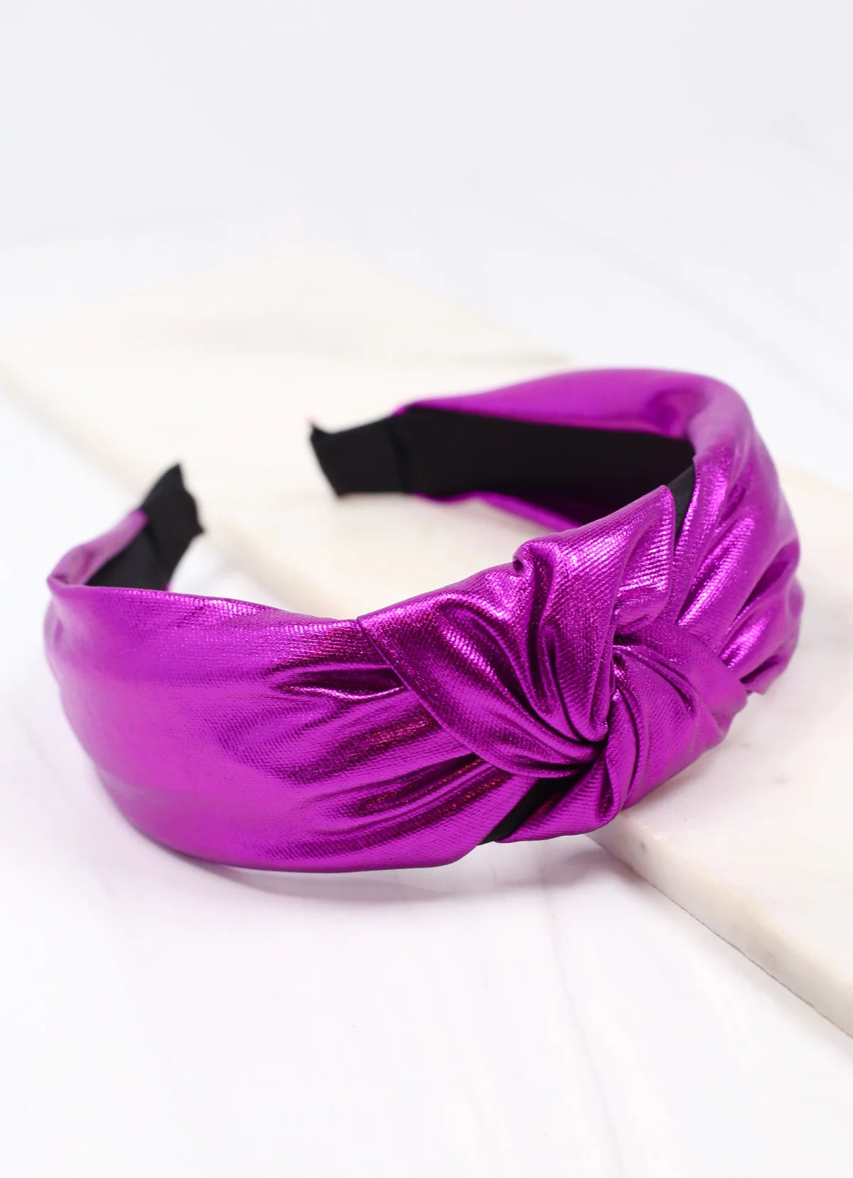 Metallic Purple Knot Headband