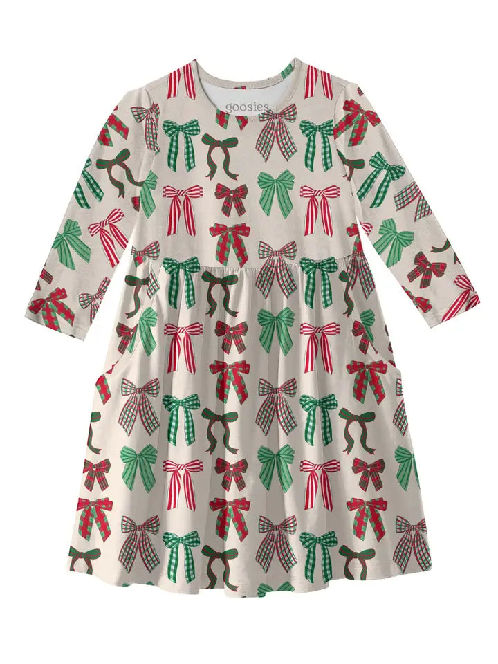 Holiday Bows Pocket Dress