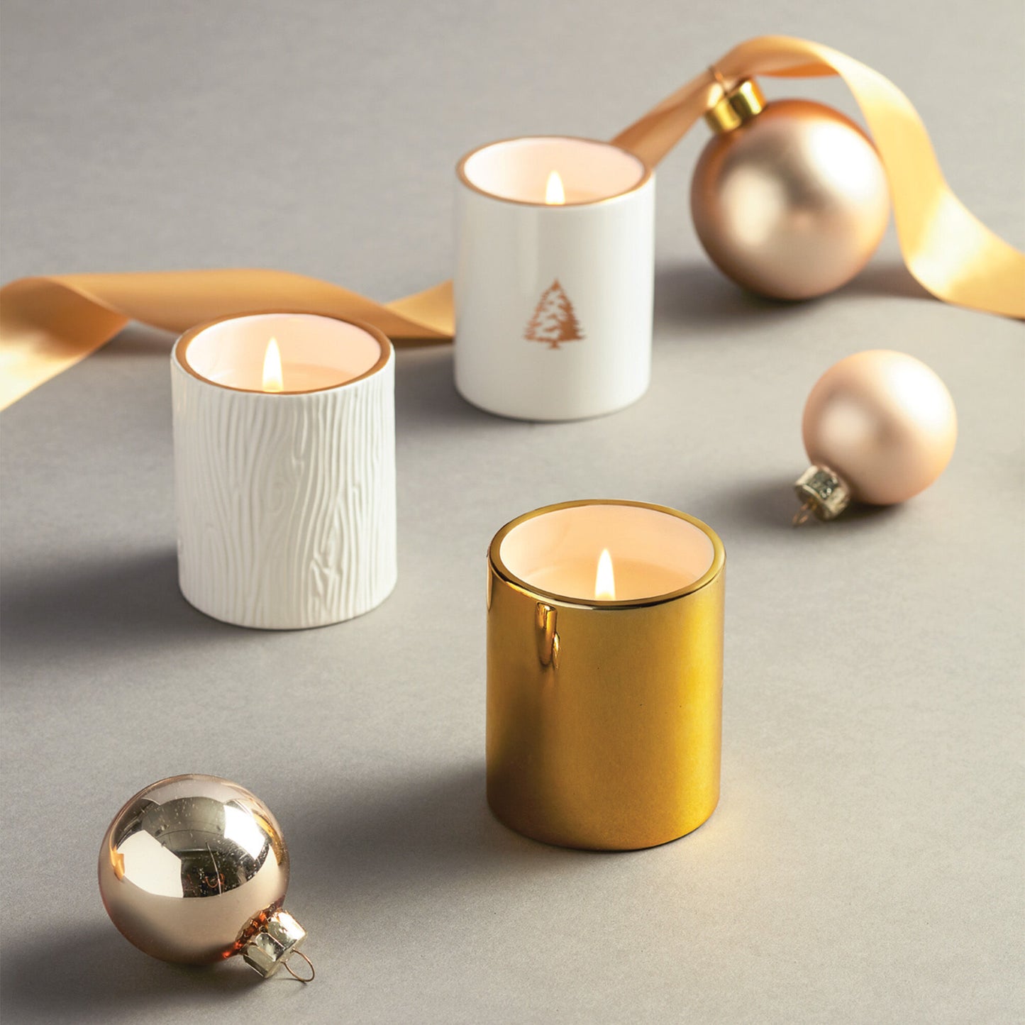 Frasier Fir Gilded Poured Candle Trio Set