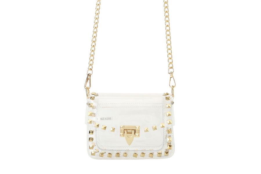 Gold Studded Clear Bag