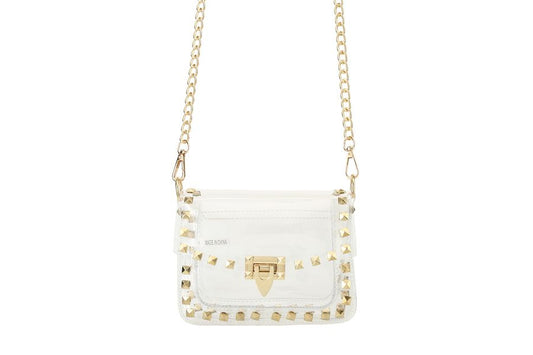 Gold Studded Clear Bag
