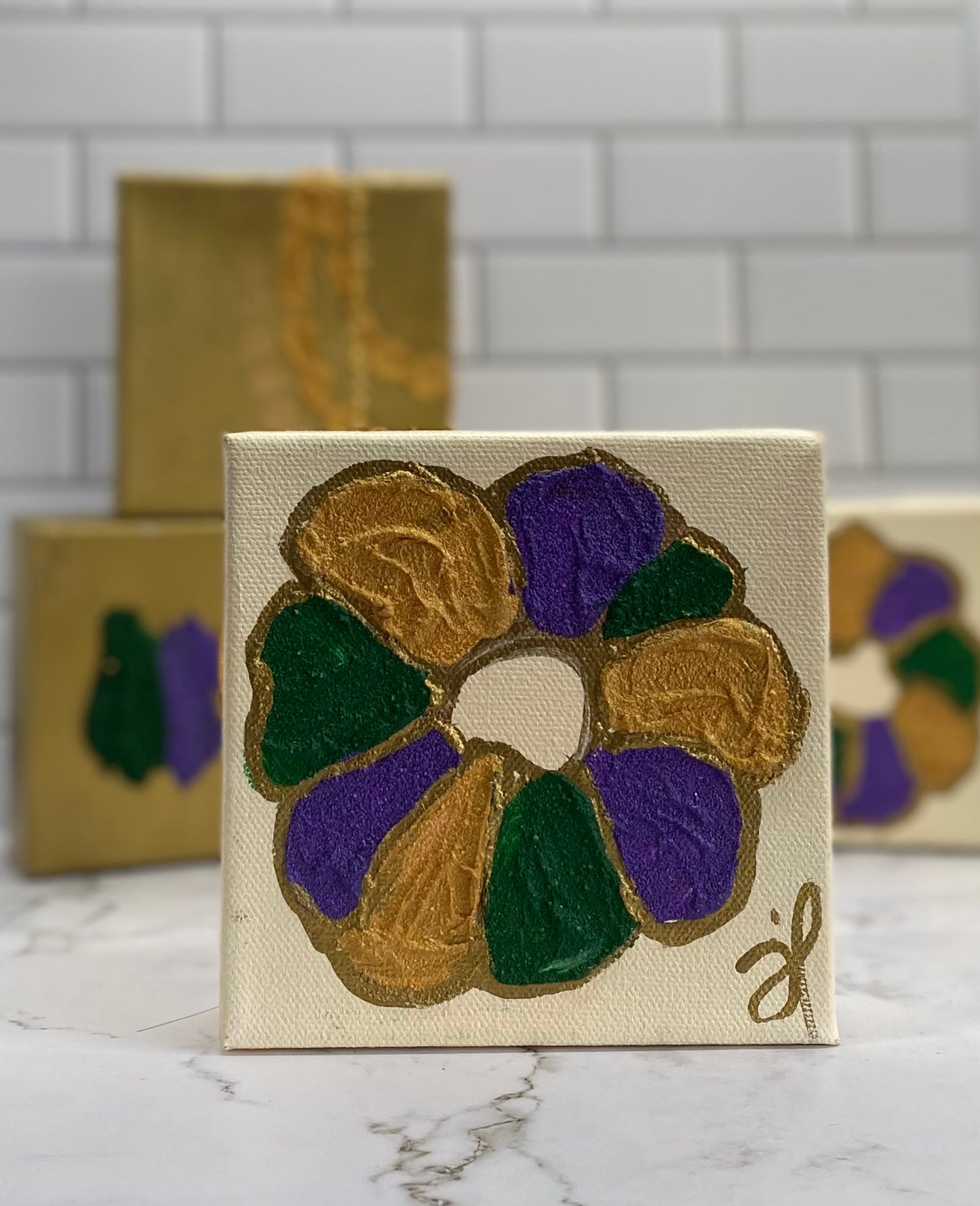 Painted Mardi Gras Canvas