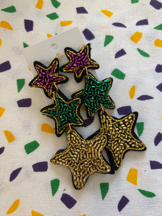 Mardi Gras Star Earrings