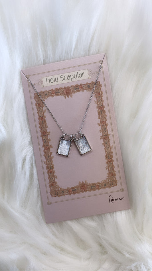 Holy Scapular Silver Necklace