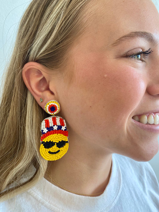 American Smiley Earrings