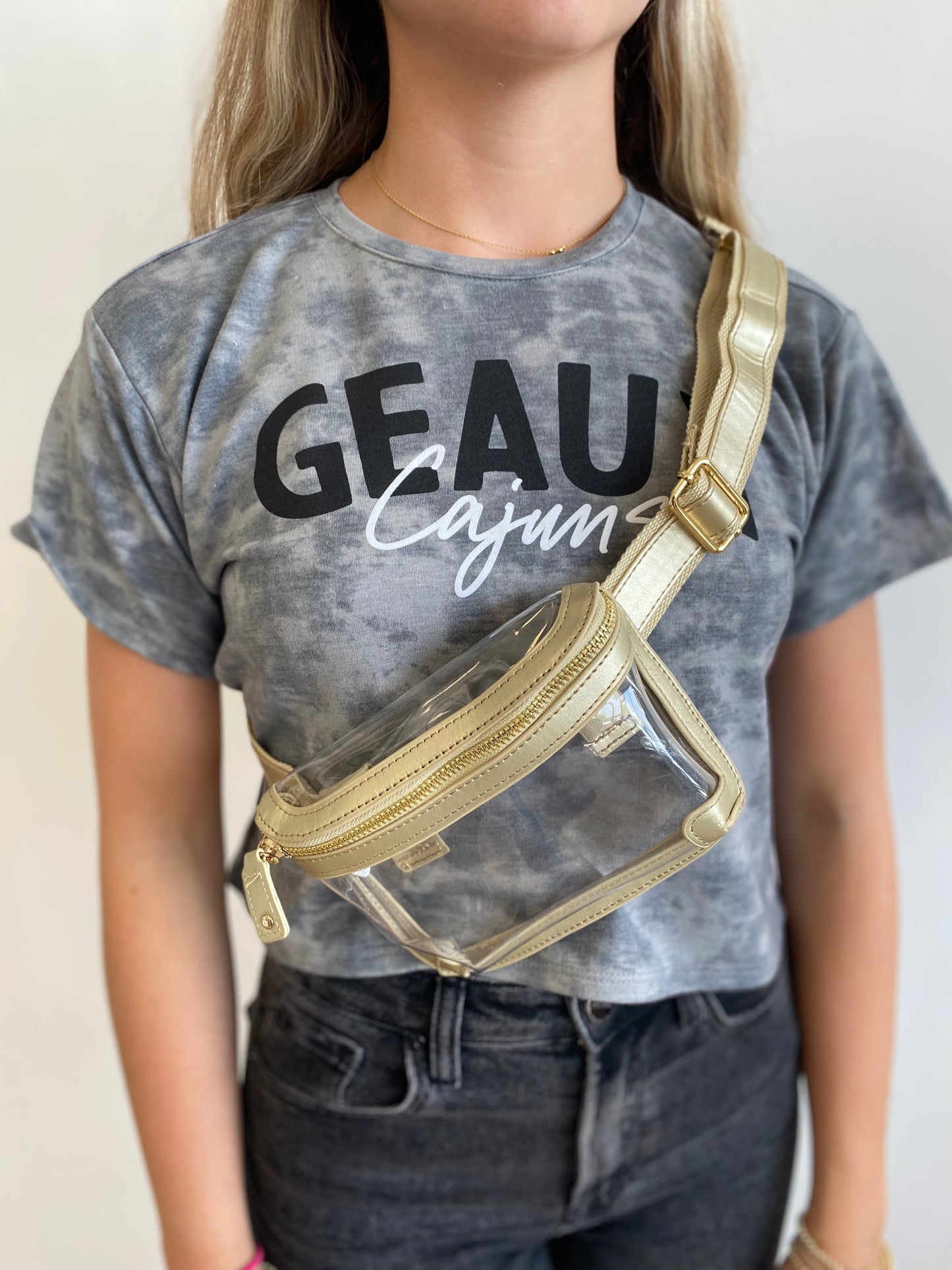 Gold Clear Belt Bag