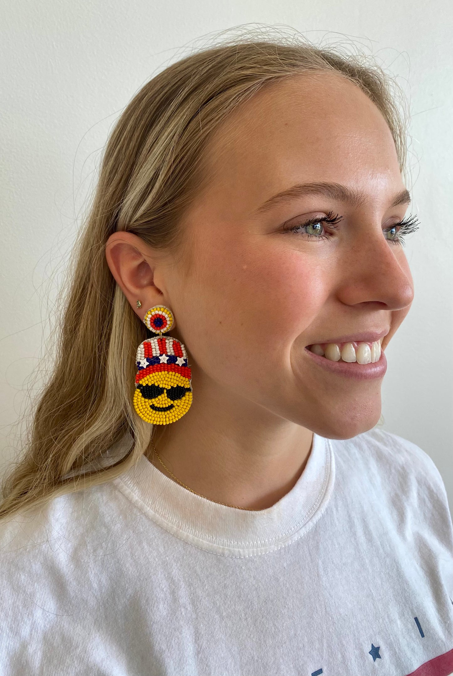 American Smiley Earrings