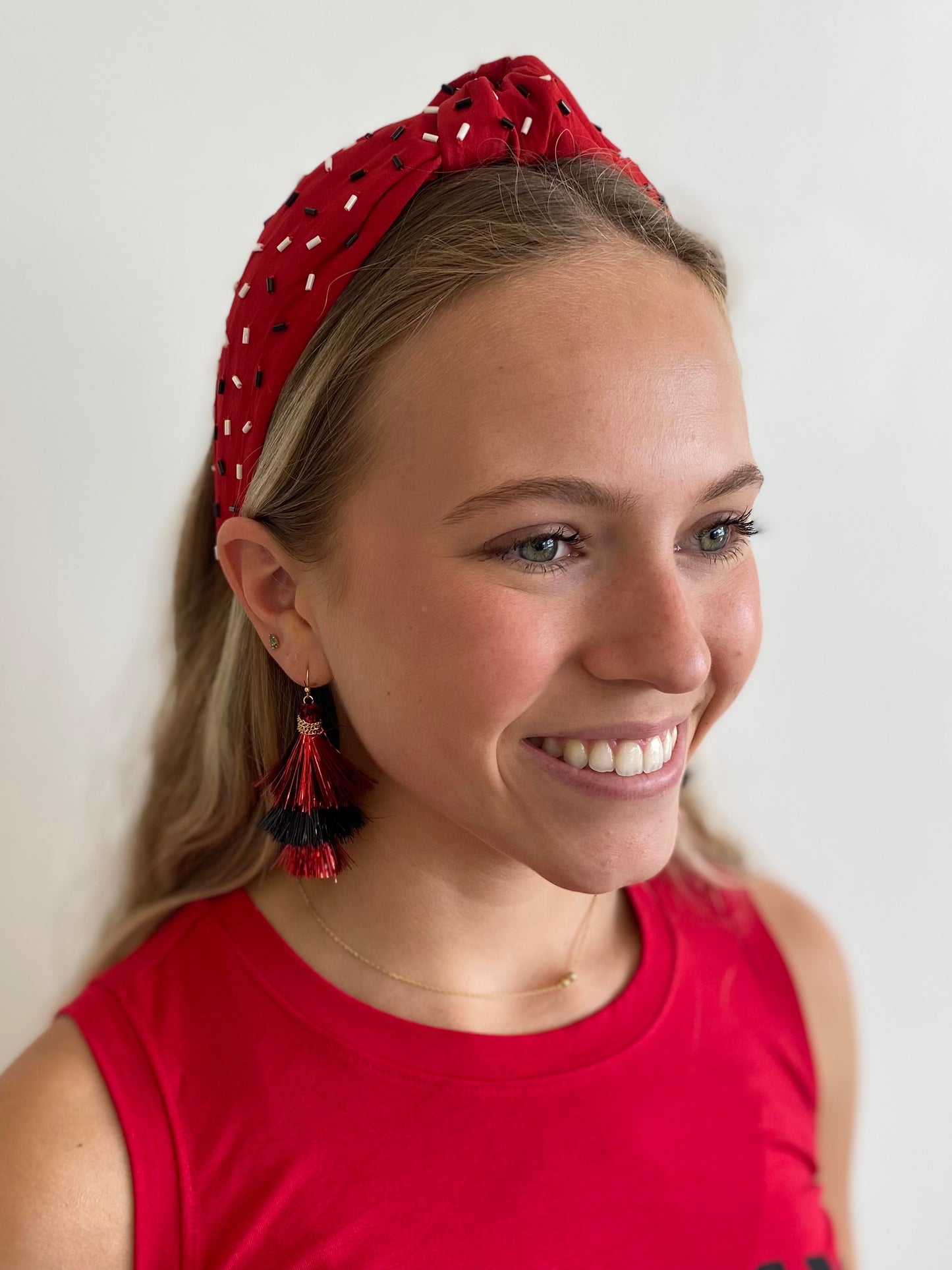 Red & Black Confetti Headband