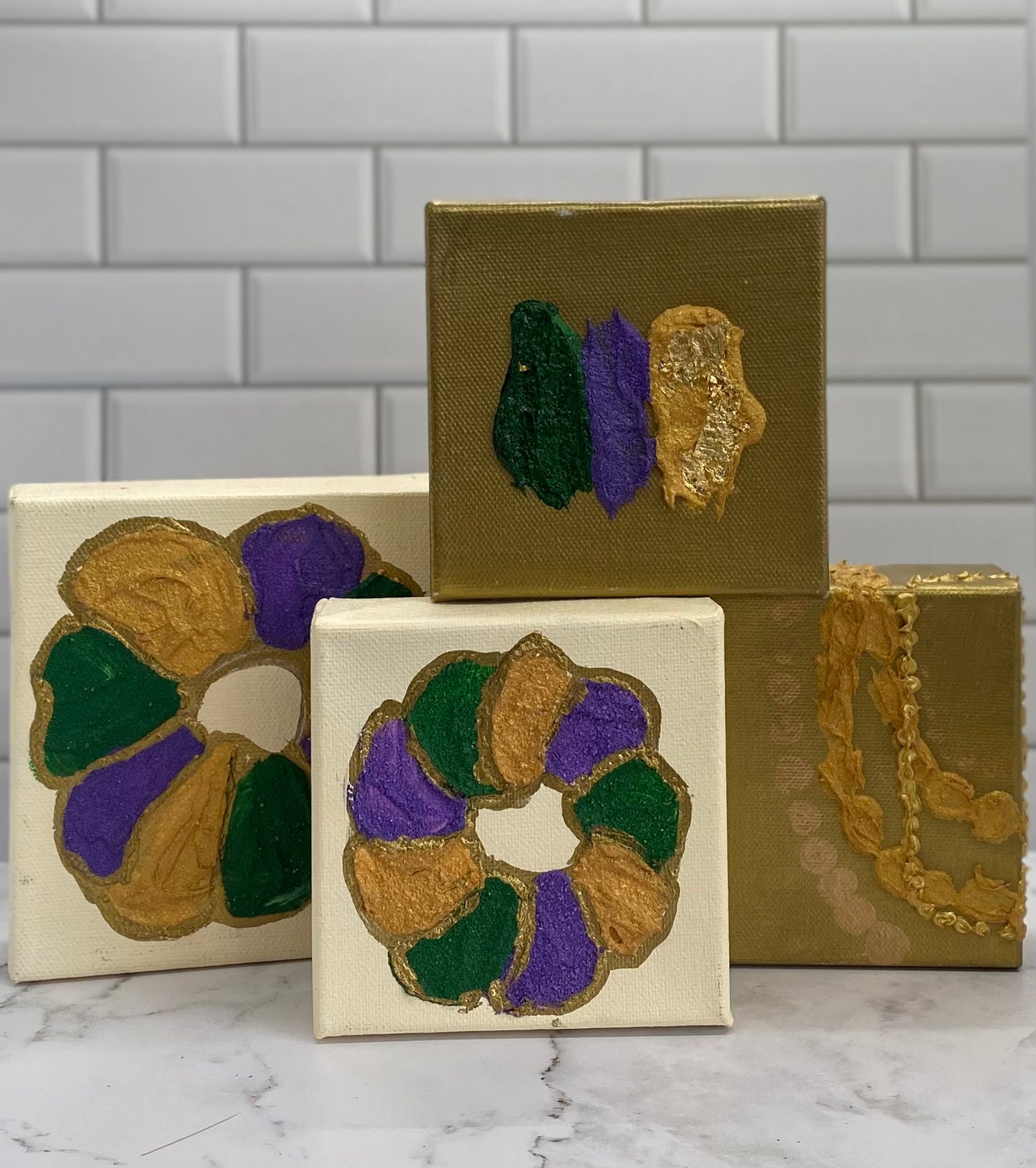 Painted Mardi Gras Canvas