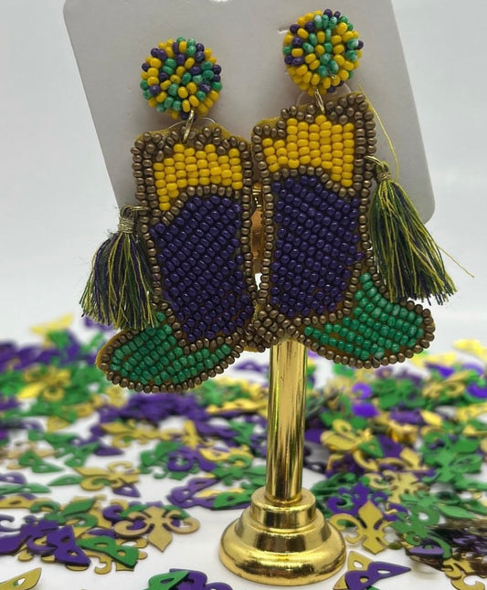 Mardi Gras Marching Boots Earrings