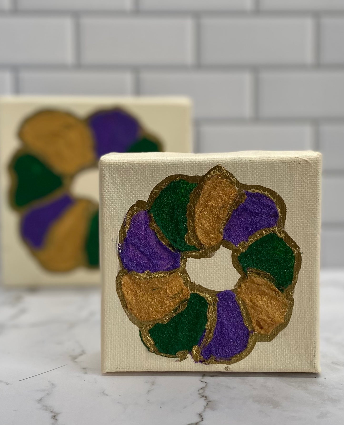 Painted Mardi Gras Canvas