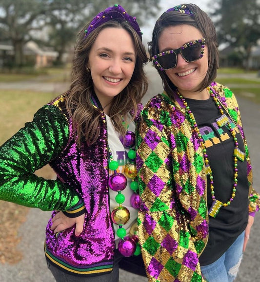 Purple, Green, and Gold Classic Sequin Jacket - Adult