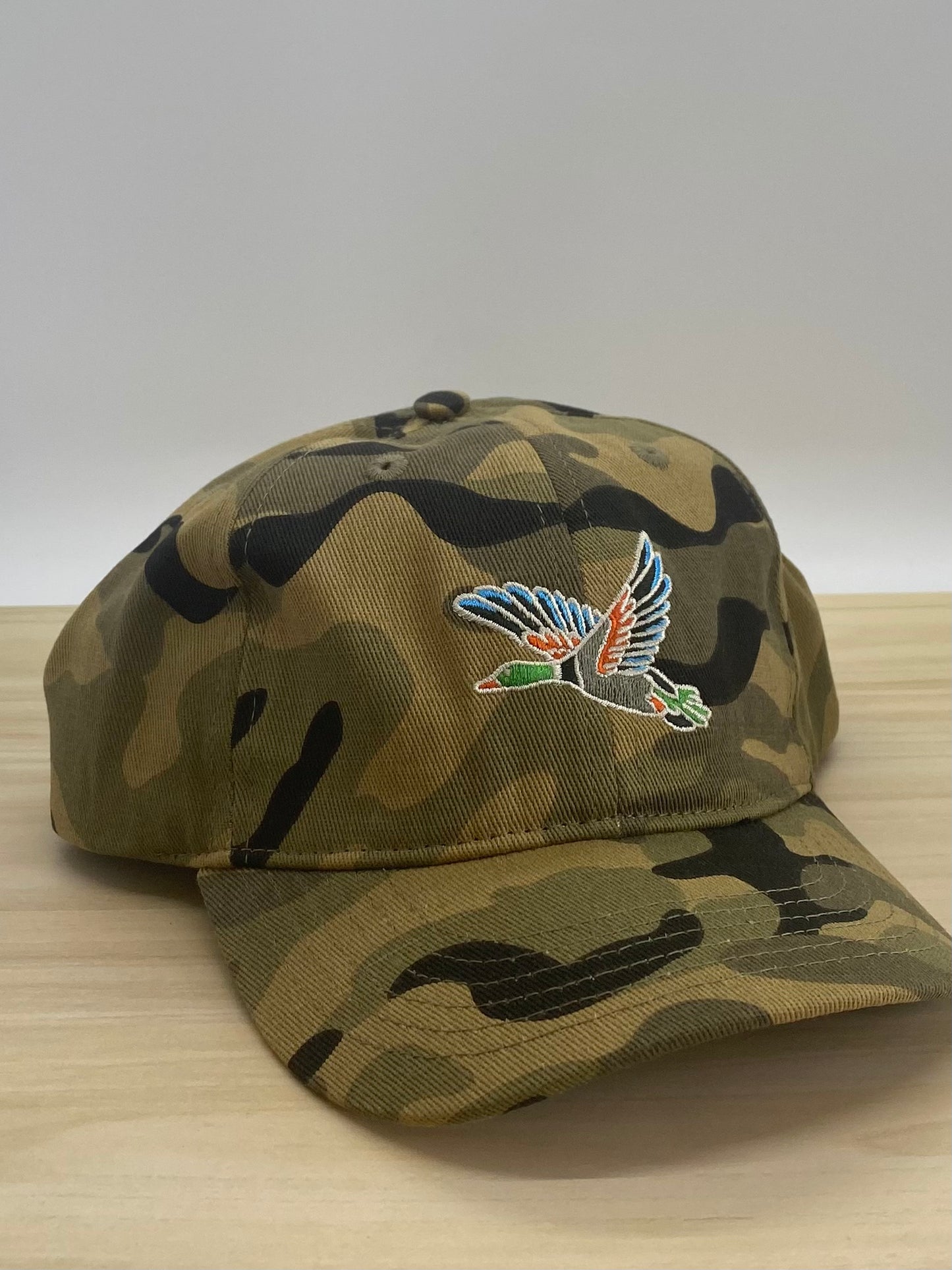 Camo Hat with Embroidered Duck