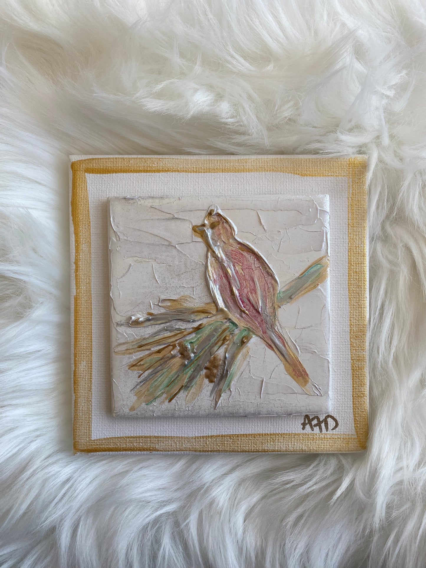 Cardinal Tile Painting