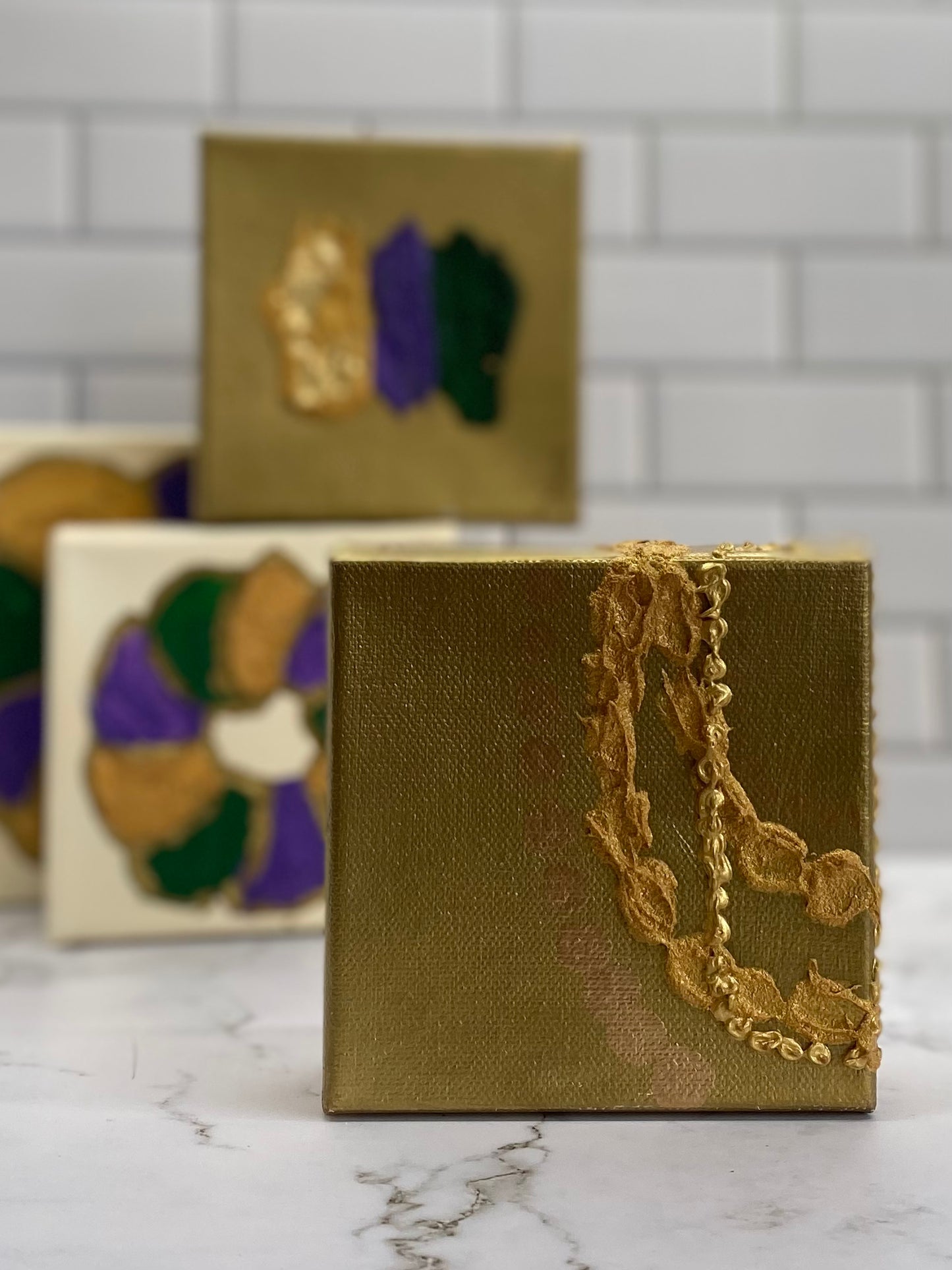 Painted Mardi Gras Canvas