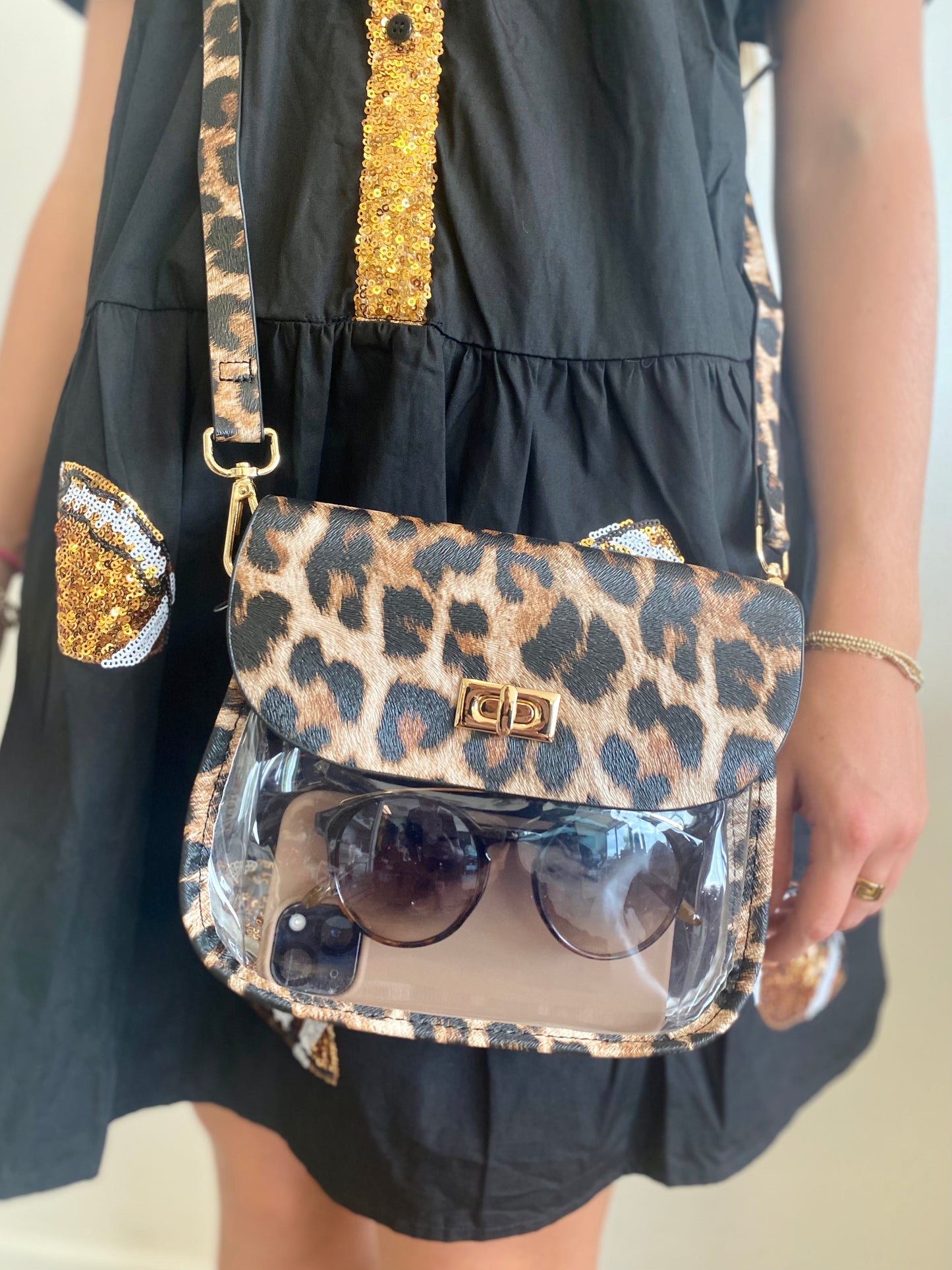 Leopard Clear Purse