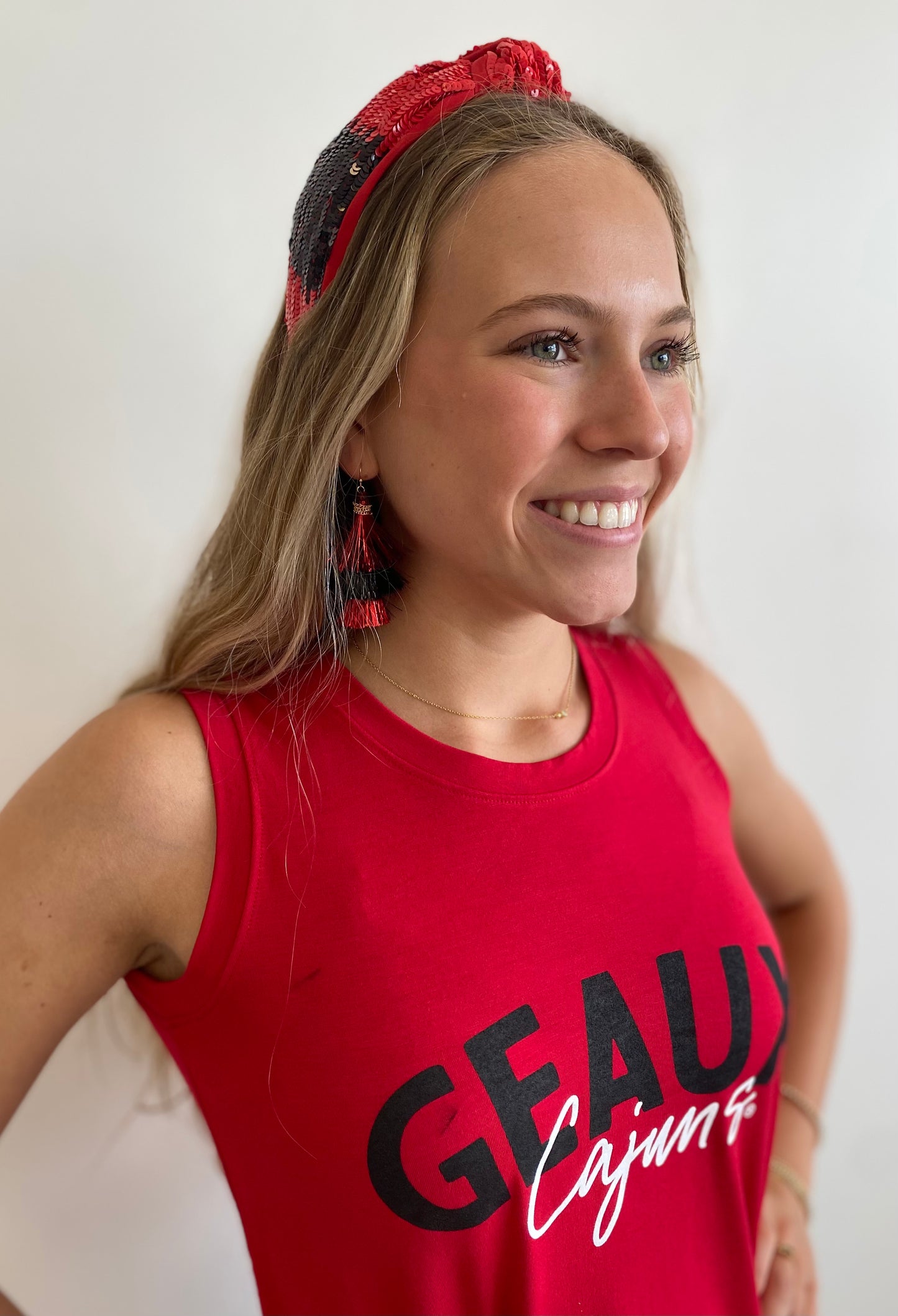 Red & Black Sequin Headband