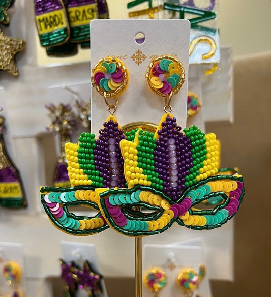 Mardi Gras Mask Earrings