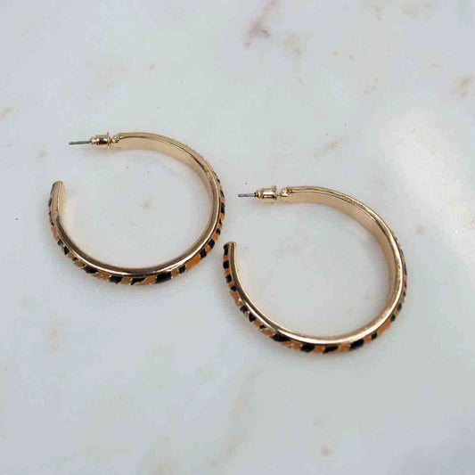 Tiger Stripe Hoop Earrings