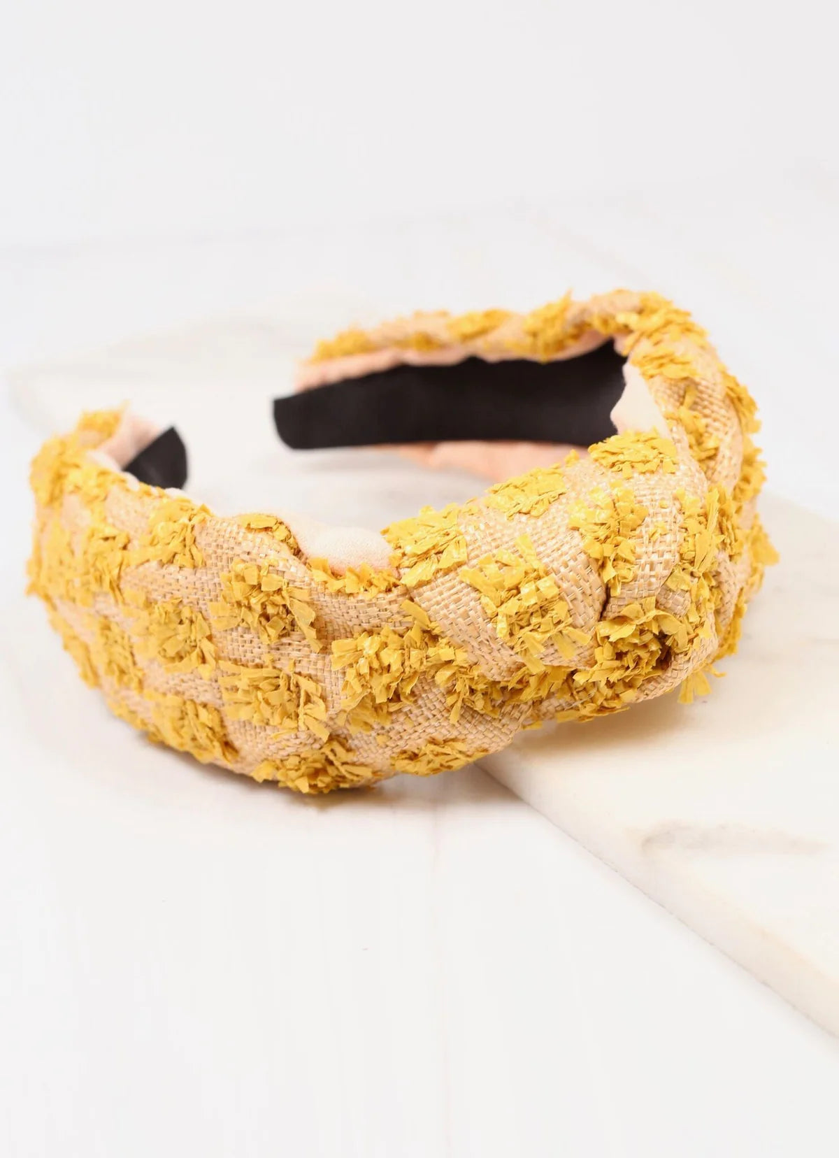 Mustard Pom Pom Headband