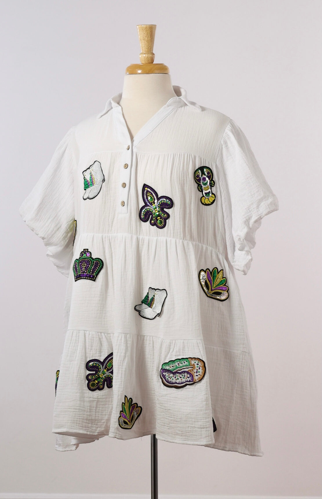 Mardi Gras Patches Dress