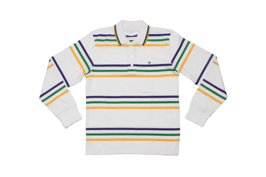 Youth White Striped Long Sleeve