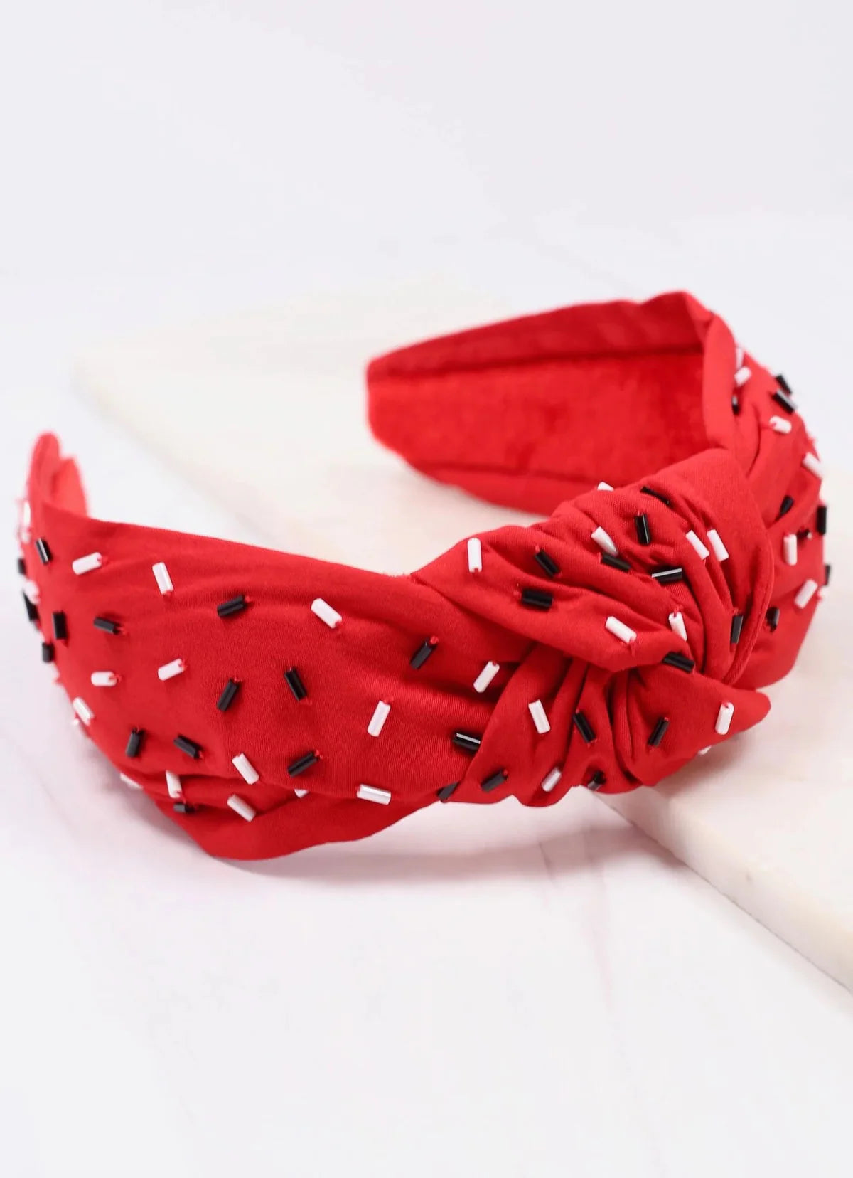 Red & Black Confetti Headband
