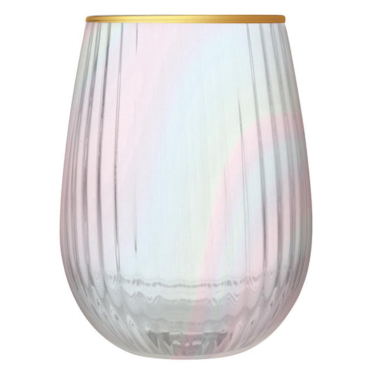 Iridescent Stemless Wine Glass