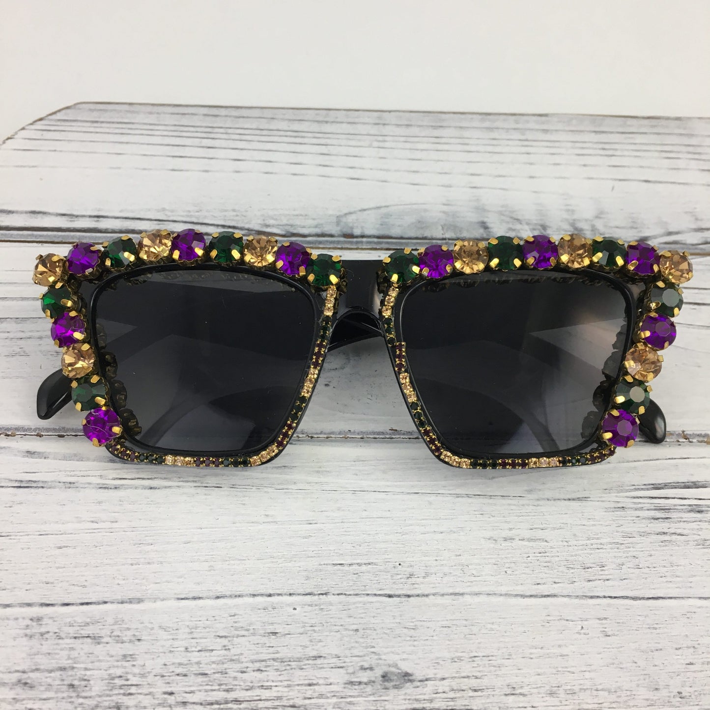 Mardi Gras Rhinestone Sunglasses | 2 Sizes