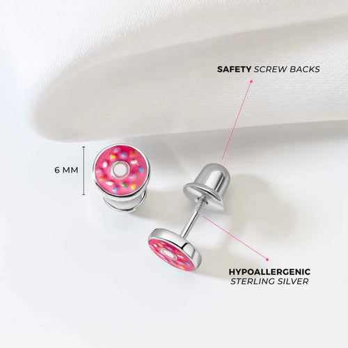 Frosted with Sprinkles Donut Girl Earrings