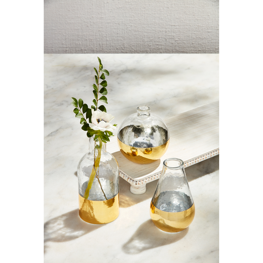 Glass and Gold Vases