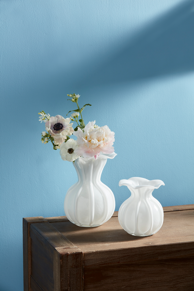 Ruffled Glass Vases