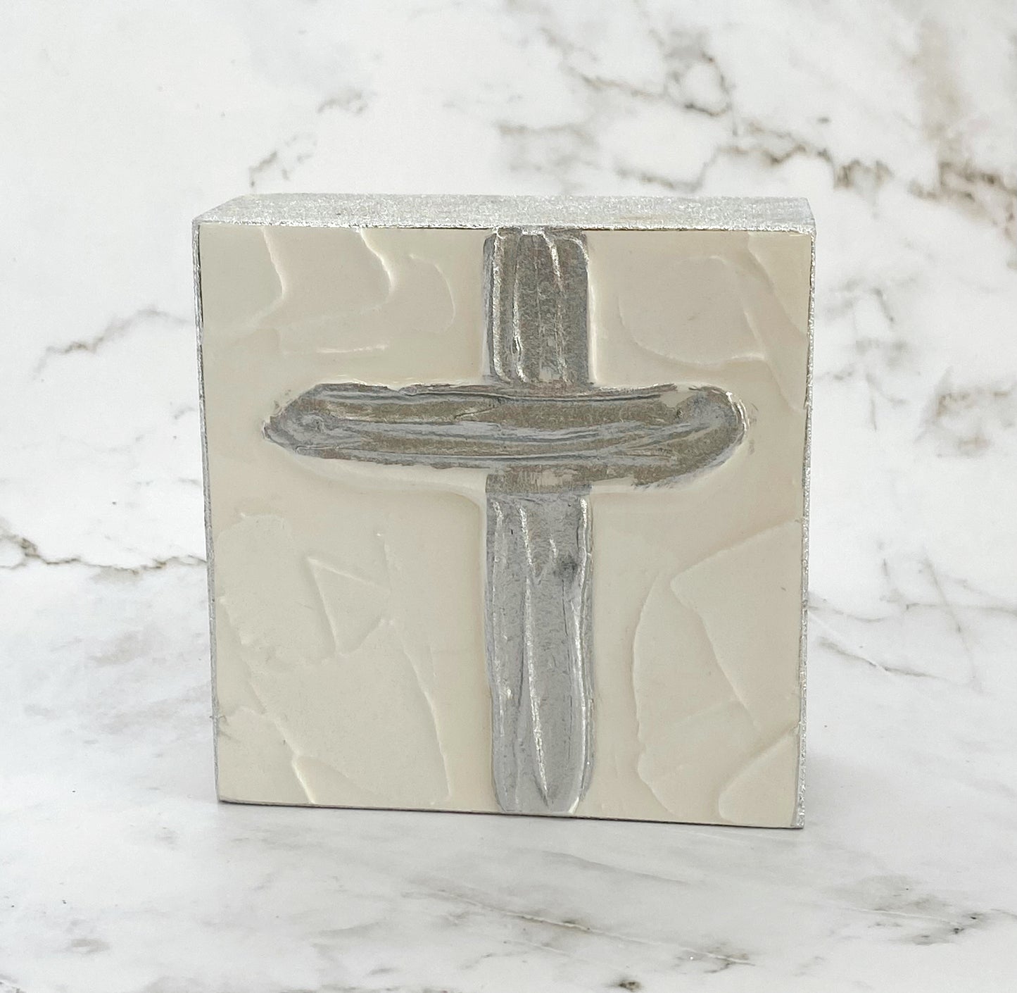 Silver Cross Wooden Block