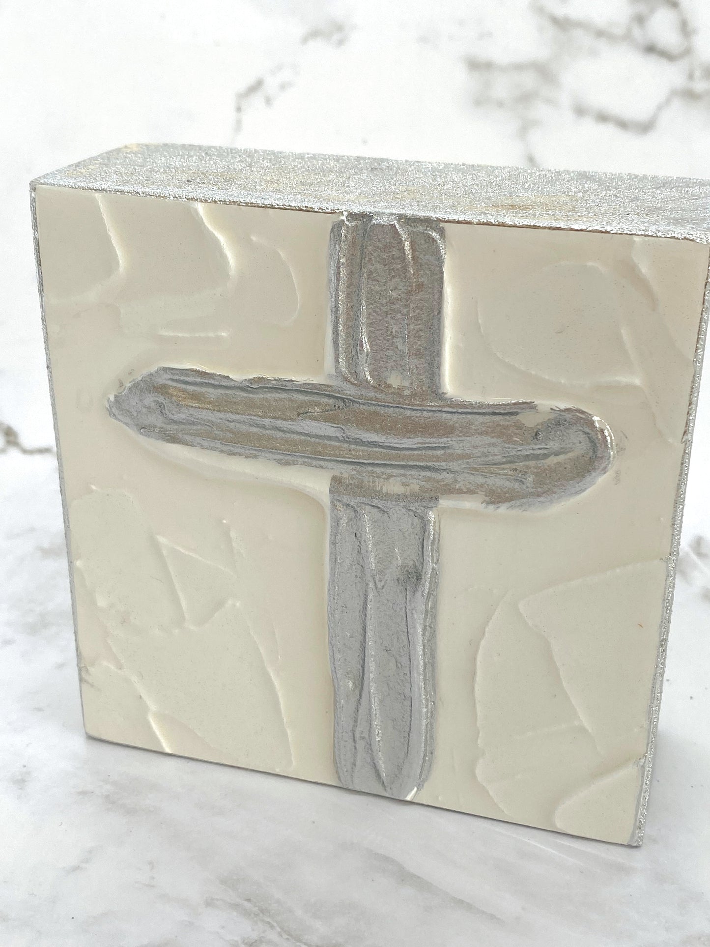 Silver Cross Wooden Block