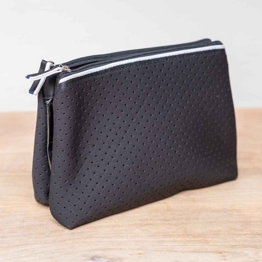 Neoprene Double Cosmetic Bag | Black