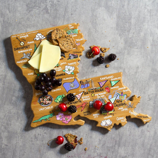 Louisiana Cutting & Serving Board with Artwork by Fish Kiss